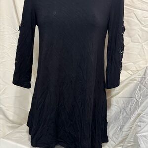 Emerald Black Long Sleeve Tunic Top Size M